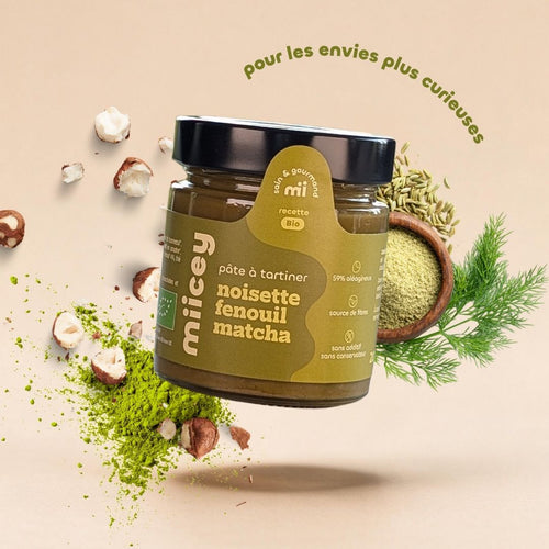 Pâte à tartiner bio Noisette Fenouil Matcha – 200g